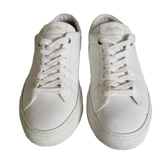 Good Man Brand Men\'s White Leather Lace-Up Sneakers Made in Italy Size 8.5 main image 9